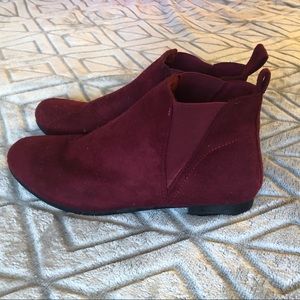 Red ankle boots